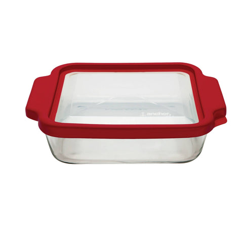 Anchor Hocking Square Cake Dish with True Fit Cover, 8"