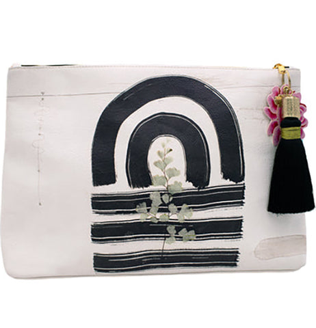 Large Ink Arches Tassel Pouch