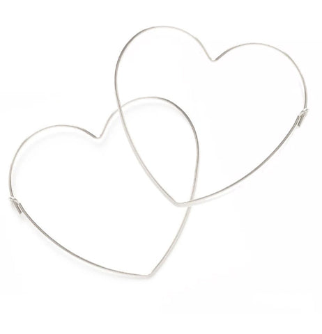 Big Heart Silver Hoop Earrings