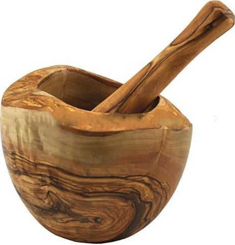 Olive Wood Natural Mortar and Pestle