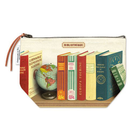 Library Books Vintage Pouch