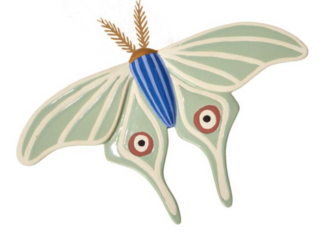 Sculpted Moth Wall Art- White