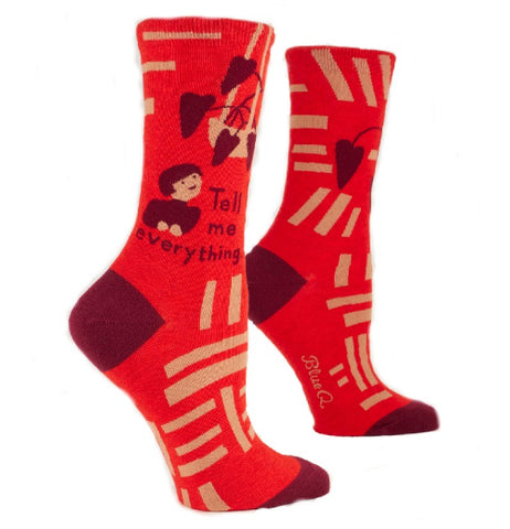 "Tell Me Everything" Crew Socks