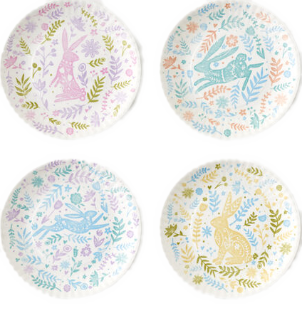 HOLIDAY Spring Fables Melamine Plates, set of 4