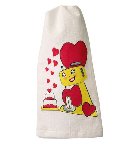 Love Cake Valentine Hearts Kitchen Towel