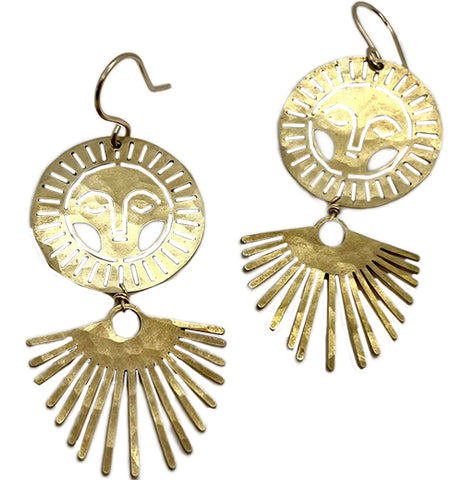 Handmade Gold Helios Earrings