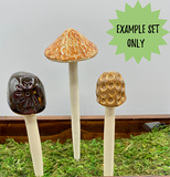 Set of 3 Assorted Mini Ceramic Mushrooms