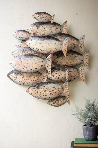 Recycled Metal School Of Fish