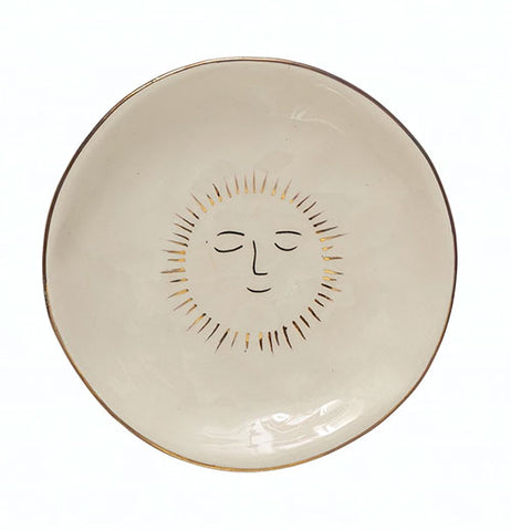 Stoneware Trinket Tray with Sun