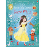 This is Dolly Dressing Snow White Sticker Book. Snow White is in a yellow and white dress with animals and people in the background.