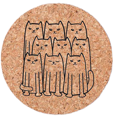 Cats Cork Coasters