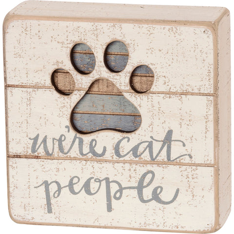 Slat Box Sign "Cat People"