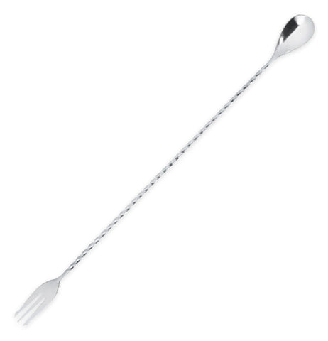 Trident Barspoon is a longe spoon on one side and a fork on the other end.