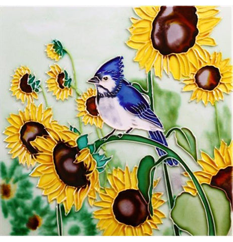 Bird with Flowers Tile