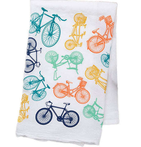 Bikes Flour Sack Tea Towel