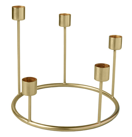 Small Gold Wreath Candle Holder