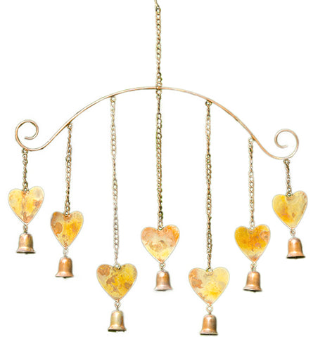 Flamed Hearts Windchime