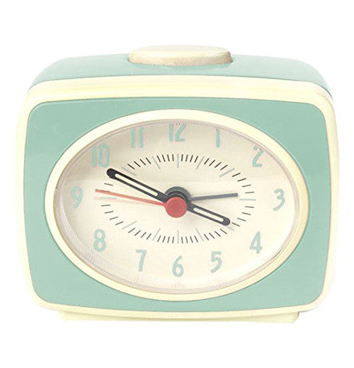 Kikkerland Clock, Alarm, Small "Classic Mint" Little Red Hen