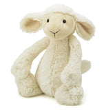 White plush lamb with cream colored face and ears
