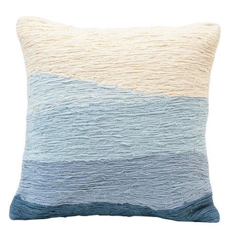 Cotton Pillow "Ombre Blue"