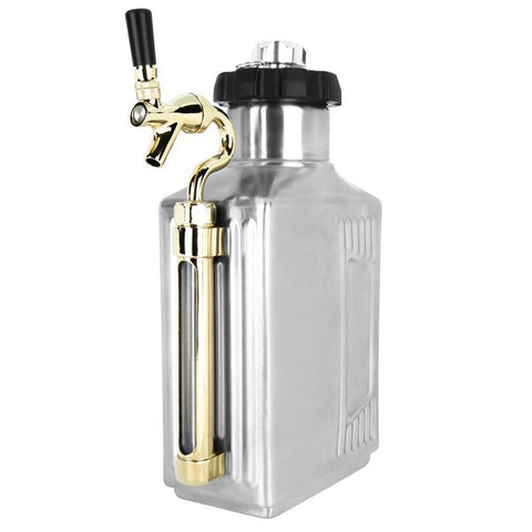 Growler w/ CO2 Cap and Tap, "Brushed"