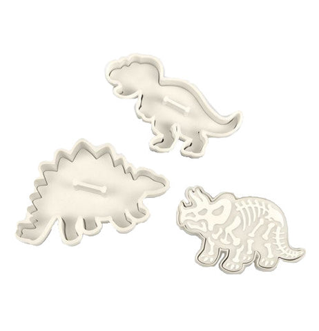 Dinosaur shaped cookie cutters.