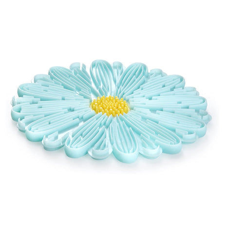 Aqua Daisy Trivet 6"