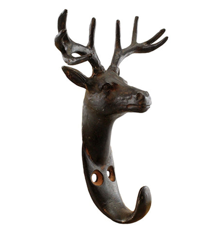 "Antique Black Deer Mount" Wall Hook