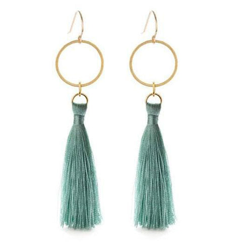 Sea Foam Tassel Earrings