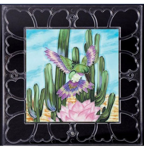 Hummingbird with Cactus Tile
