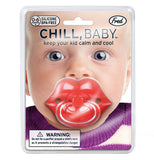 Chill lips pacificer package featuring a baby.
