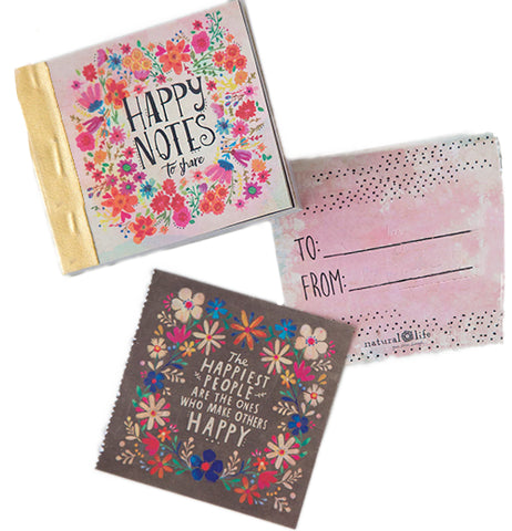 Pink Floral Happy Note