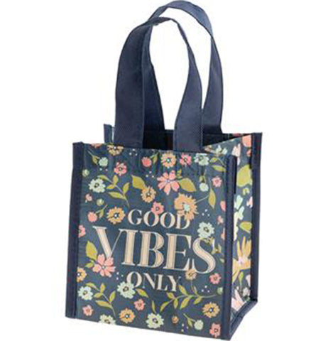Recycled Floral Navy Small Gift Bag