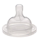 Close up of one clear silicone baby nipple
