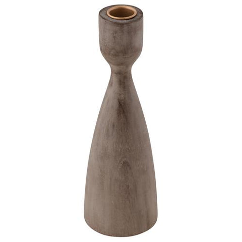 Gray Wood Candle Holder