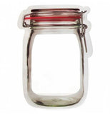 The Medium bag is shaped like a mason jar with a red top.