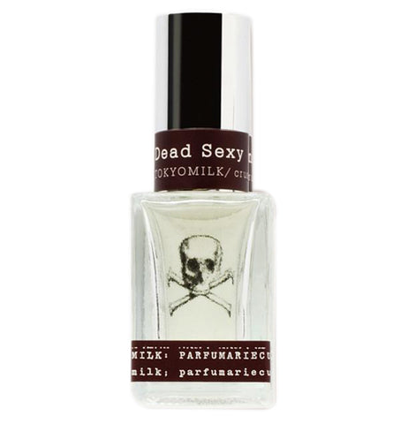 The "Dead Sexy No. 6" perfume has a glass bottle with the skull and crossbones. 