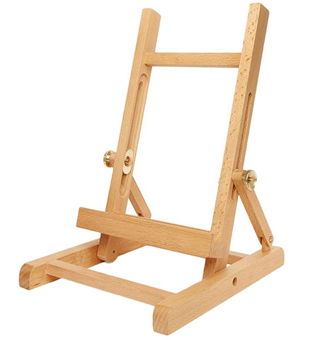 A Brown Wooden Easel, Book and Tablet Stand.