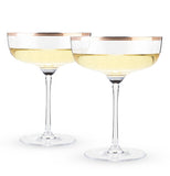 Beverages, such as champagne and wine,  are definitely made for the two tumblers