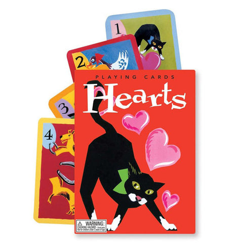 the red cover with the cat and hearts has 4 cards poking out behind it.