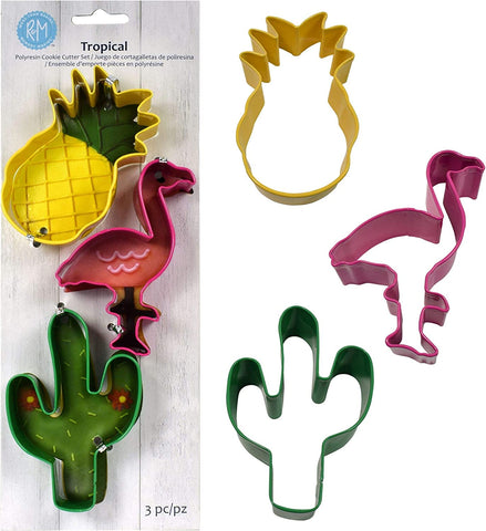 Set of 3 Cookie Cutters, Tropical