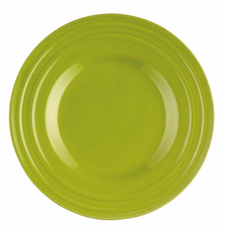 This salad plate is green.