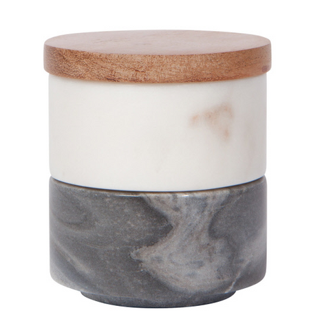 Salt Cellar "Marble White and Slate" Set