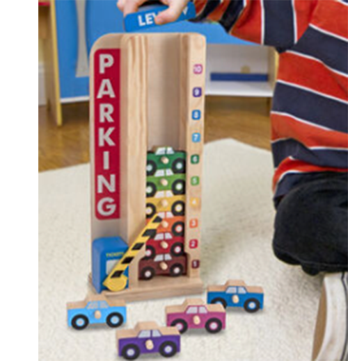 Stack and count parking garage shop