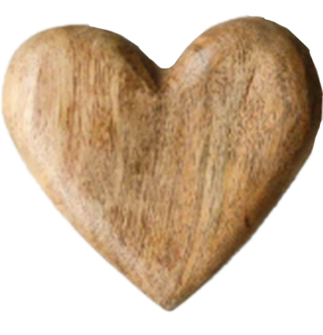 Hand-Carved Mango Wood Heart