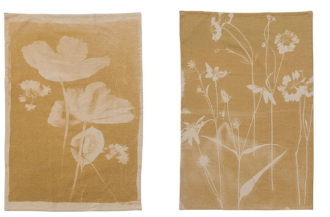 Cotton Dyed Slub Printed Tea Towel