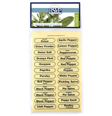 Clear Spice Labels, (Set of 96)