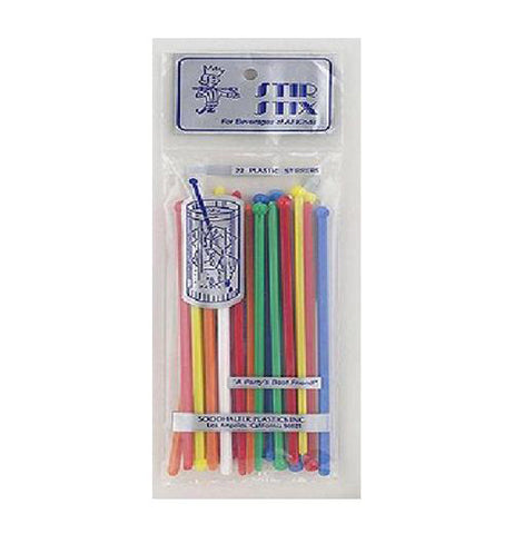 Stir Stix Cocktail Stirrers, Multicolor 22 Count Bag