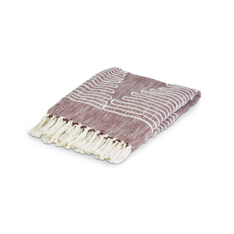 Amani Line Work Throw, Terracotta