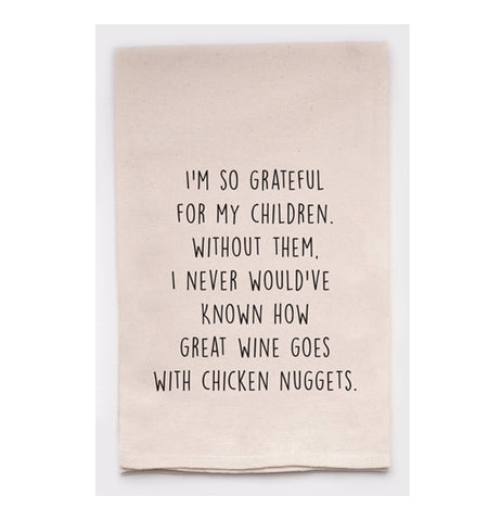 Tea Towel, "Wine And Nuggets"